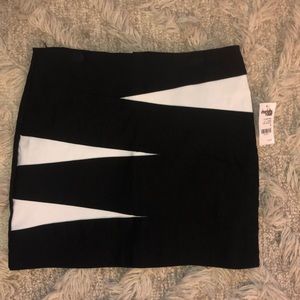 Black and white mini skirt